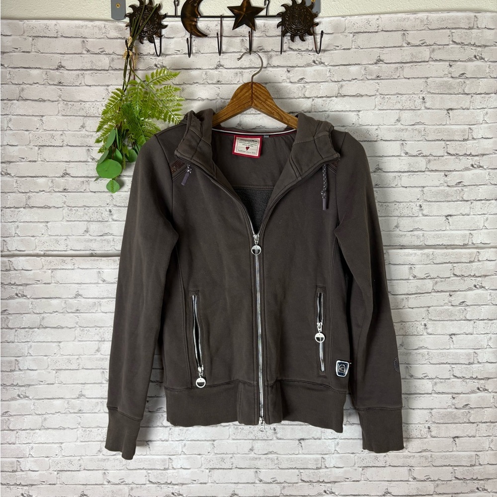 Cavallo Equestrian Bejeweled Brown Equestrian Hooded Jacket